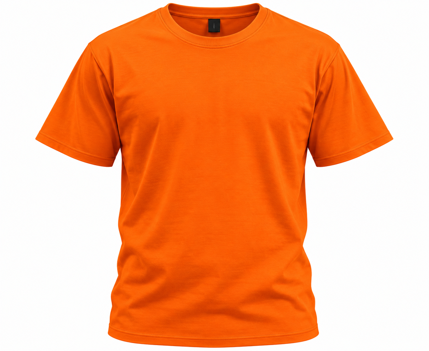 Cotton Round Neck T-Shirt (Orange)